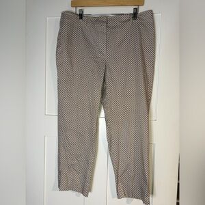 Talbots Cropped Slim Ankle Pants MEDALLION JACQUARD size 16P